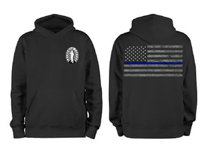 Lecheros Logo with Thin Blue Line Flag Hoodie